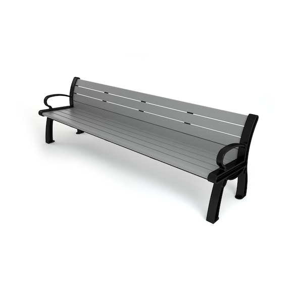 Gray 8' Heritage Bench with Black Frame